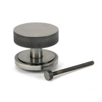 The Pewter Knurled Centre Door Knob on an Art Deco Rose with Bolt Fitting The Pewter Knurled Centre Door Knob on an Art Deco Rose with Bolt Fitting