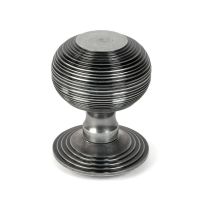 The Pewter Traditional Beehive Centre Door Knob Shown Upright on a White Background 