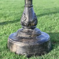 Close Up Of Brushed Gold "Plumis" Bird Bath Base