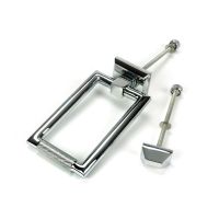 The Polished Chrome Modern Knurled Rectangular Door Knocker with Bolts The Polished Chrome Modern Knurled Rectangular Door Knocker with Bolts