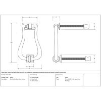 The Polished Brass Art Deco Geometric Loop Door Knocker Technical Drawings and Dimensions The Polished Brass Art Deco Geometric Loop Door Knocker Technical Drawings and Dimensions