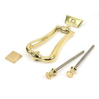 The Polished Brass Art Deco Geometric Loop Door Knocker with all Components The Polished Brass Art Deco Geometric Loop Door Knocker with all Components