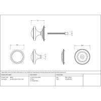The Polished Brass Art Deco Stepped Centre Door Knob Technical Drawings and Dimensions The Polished Brass Art Deco Stepped Centre Door Knob Technical Drawings and Dimensions