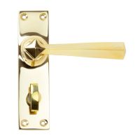 The Polished Brass Geometric Tapered Privacy Suite Bathroom Lever Handles The Polished Brass Geometric Tapered Privacy Suite Bathroom Lever Handles
