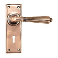 The Polished Bronze Classic Fluted Period Lever Lock Suite Architectural Door Handle Set The Polished Bronze Classic Fluted Period Lever Lock Suite Architectural Door Handle Set