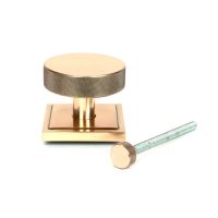 The Polished Bronze Knurled Centre Door Knob on a Square Rose with Bolt Fitting The Polished Bronze Knurled Centre Door Knob on a Square Rose with Bolt Fitting