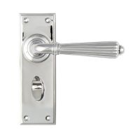 The Polished Chrome Classic Fluted Period Privacy Suite Bathroom Lever Handles The Polished Chrome Classic Fluted Period Privacy Suite Bathroom Lever Handles