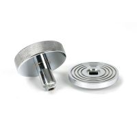 The Polished Chrome Knurled Centre Door Knob on Beehive Rose Displayed in Separate Sections The Polished Chrome Knurled Centre Door Knob on Beehive Rose Displayed in Separate Sections