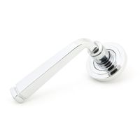 The Polished Chrome Tapered Lever on Art Deco Rose Set Shown at an Angle on a White Background