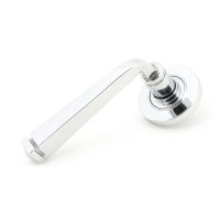 The Polished Chrome Tapered Lever on Plain Rose Set on a White Background 