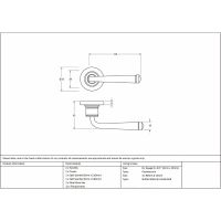 The Polished Chrome Tapered Lever on Plain Rose Set Technical Drawings and Dimensions 