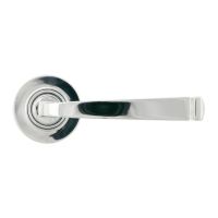 The Polished Chrome Tapered Lever on Plain Rose Set Viewed from the Front