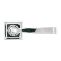 The Polished Chrome Tapered Lever on Square Rose Set Displayed in a Square Orientation The Polished Chrome Tapered Lever on Square Rose Set Displayed in a Square Orientation