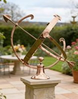 The Polished Copper Armillary in an ornate Garden on a Pillar - Digital Illustration The Polished Copper Armillary in an ornate Garden on a Pillar - Digital Illustration