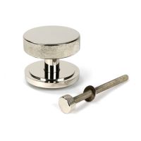 The Polished Nickel Knurled Centre Door Knob on Art Deco Rose with Bolt Fitting The Polished Nickel Knurled Centre Door Knob on Art Deco Rose with Bolt Fitting