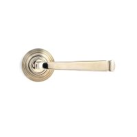 The Polished Nickel Tapered Lever on Beehive Rose Set Shown from the Front