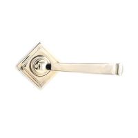 The Polished Nickel Tapered Lever on Square Rose Set Shown in the Diamond Orientation