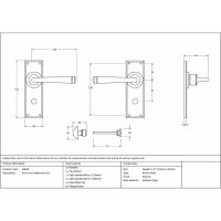 The Polished Stainless Steel Sleek Architectural Privacy Suite Bathroom Lever Handles Technical Drawings and Dimensions The Polished Stainless Steel Sleek Architectural Privacy Suite Bathroom Lever Handles Technical Drawings and Dimensions