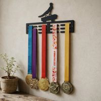The Pommel Horse Sports Medal Holder Mounted on a Wall Above a Shelf in a Modern Home - Digital Illustration The Pommel Horse Sports Medal Holder Mounted on a Wall Above a Shelf in a Modern Home - Digital Illustration