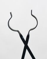 The “Prism” Steel Fire Place Tongs close up of pincers