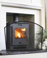 "The Quadrata" Black Fire Guard In A Fireside Setting