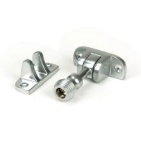 The Radiused Beehive Brighton Sash Window Fastener in Satin Chrome on a White Background The Radiused Beehive Brighton Sash Window Fastener in Satin Chrome on a White Background