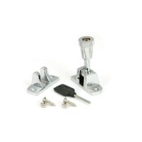 The Radiused Knurled Brighton Sash Window Fastener in Polished Chrome with all Components The Radiused Knurled Brighton Sash Window Fastener in Polished Chrome with all Components