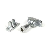 The Radiused Knurled Brighton Sash Window Fastener in Satin Chrome on a White Background The Radiused Knurled Brighton Sash Window Fastener in Satin Chrome on a White Background