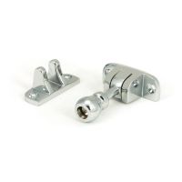 The Radiused Rounded Brighton Sash Window Fastener in Polished Chrome on a White Background 