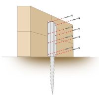 The Railway Sleeper Straight Inline Spikes - Double Technical Drawing