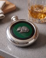 The Rat Whiskey Flask on a Grey Kitchen Counter next to a Glass of Whisky - Digital Illustration The Rat Whiskey Flask on a Grey Kitchen Counter next to a Glass of Whisky - Digital Illustration