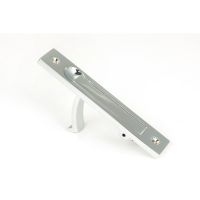 The Retractable Sliding Pocket Door Edge Pull in Polished Chrome Shown Stood upright