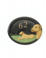 The Rhodesian Ridgeback House Number Sign on a White Background The Rhodesian Ridgeback House Number Sign on a White Background