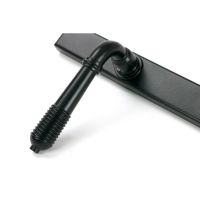 The Ribbed Slimline Exterior Door Handle in a Matt Black Finish Showing a Close up of the Handle