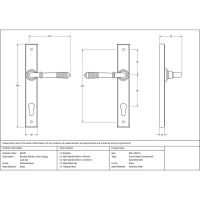The Ribbed Slimline Exterior Door Handle in a Polished Brass Finish Technical Drawings and Dimensions The Ribbed Slimline Exterior Door Handle in a Polished Brass Finish Technical Drawings and Dimensions