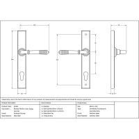 The Ribbed Slimline Exterior Door Handle in a Polished Chrome Finish Technical Drawings and Dimensions The Ribbed Slimline Exterior Door Handle in a Polished Chrome Finish Technical Drawings and Dimensions