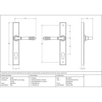 The Ribbed Slimline Exterior Door Handle in an Aged Brass Finish Technical Drawings and Dimensions The Ribbed Slimline Exterior Door Handle in an Aged Brass Finish Technical Drawings and Dimensions