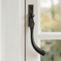The Right Handed 16mm Beeswax Peardrop Espagnolette Window Handle on a Traditional White Wooden Window Frame - Digital Illustration The Right Handed 16mm Beeswax Peardrop Espagnolette Window Handle on a Traditional White Wooden Window Frame - Digital Illustration