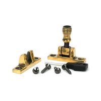 The Rimmed Brighton Sash Square Window Fastener - Aged Brass with Components The Rimmed Brighton Sash Square Window Fastener - Aged Brass with Components