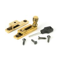 The Rimmed Narrow Quadrant Sash Fastener - Aged Brass with Components The Rimmed Narrow Quadrant Sash Fastener - Aged Brass with Components