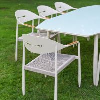The Riviera 8-Seater Outdoor Dining Set Showing the Chair Backrest from Behind
