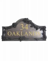 The Rose House Name Sign on a White Background 