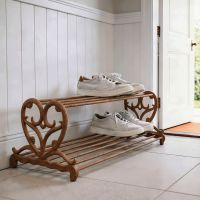 The Rustic Rustic “Loredana” Heart Shoe Stand Supporting two Pairs of Shoes in a Home Entrance Hallway - Digital Illustration The Rustic Rustic “Loredana” Heart Shoe Stand Supporting two Pairs of Shoes in a Home Entrance Hallway - Digital Illustration
