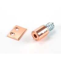 The Sash Window Lockable Security Stops (Pack of 4) in Polished Bronze Showing a close up of the stop and Strike Plate The Sash Window Lockable Security Stops (Pack of 4) in Polished Bronze Showing a close up of the stop and Strike Plate