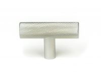 The Satin Chrome "Astor" Knurled Industrial T-Bar Cabinet Fitting Displayed on a White Background Shown Front on