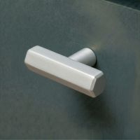 The Polished Nickel "Lexington" Hex T-Bar Cabinet Handle Mounted on a Dark Blue Kitchen Cupboard Drawer - Digital Illustration The Polished Nickel "Lexington" Hex T-Bar Cabinet Handle Mounted on a Dark Blue Kitchen Cupboard Drawer - Digital Illustration