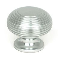 The Satin Chrome 40mm Traditional Beehive Cabinet Knob Shown Upright on a White Background The Satin Chrome 40mm Traditional Beehive Cabinet Knob Shown Upright on a White Background