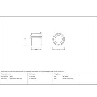 The Satin Stainless Steel Cylindrical Floor Mounted Door Stop Technical Drawings and Dimensions 