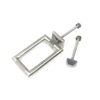 The Satin Stainless Steel Modern Knurled Rectangular Door Knocker with Bolts The Satin Stainless Steel Modern Knurled Rectangular Door Knocker with Bolts