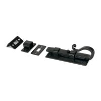 The Shepherds Crook Security Bolt for Windows & Doors 4" in a Black Finish on a White Background The Shepherds Crook Security Bolt for Windows & Doors 4" in a Black Finish on a White Background
